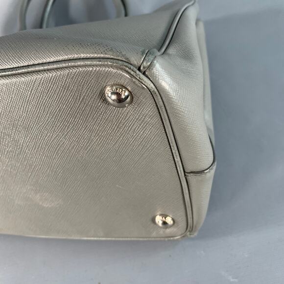 PRADA Galleria Grey Saffiano Leather Top Handles Handbag - Picture 13 of 14